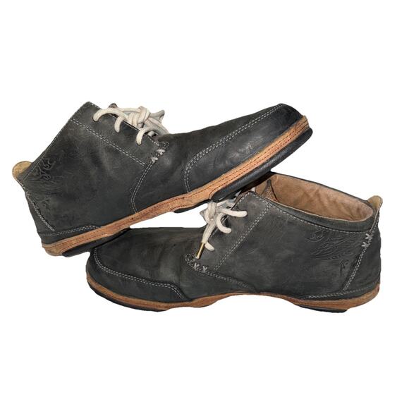 Olukai Kamuela Black Leather Mid Top Lace Up Casual Shoes Men’s Size 11.5 main image 5